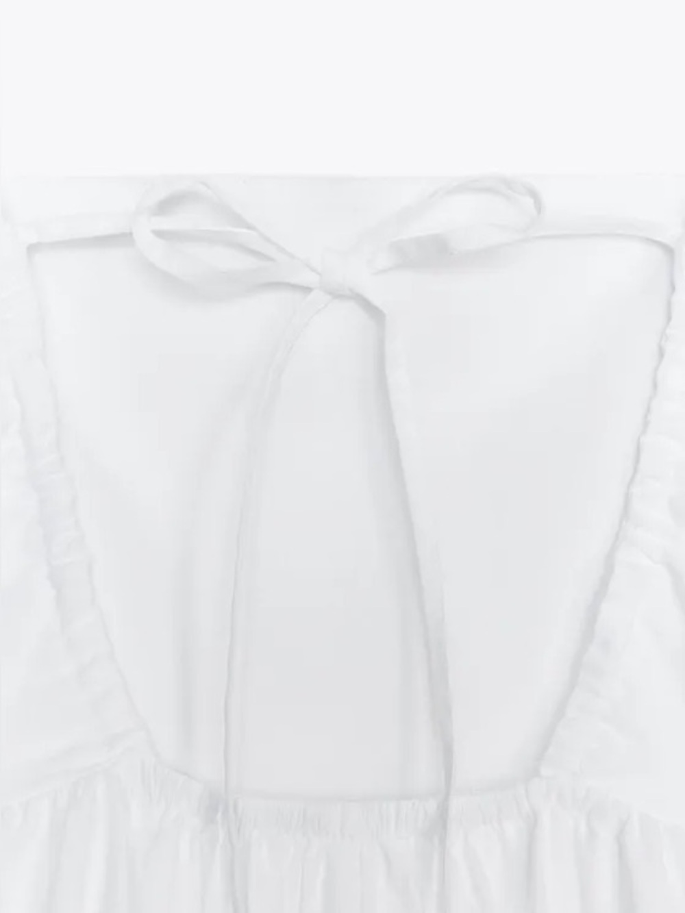 ZARA Organic Cotton Poplin White Tiered Sleeveless Tie-back Midi Dress. - Picture 8 of 13